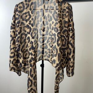 SHEIN Animal Print Sheer Cover-Up